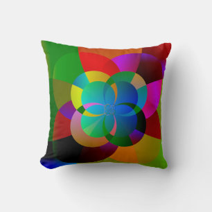 Colourful fractal artwork throw pillow
