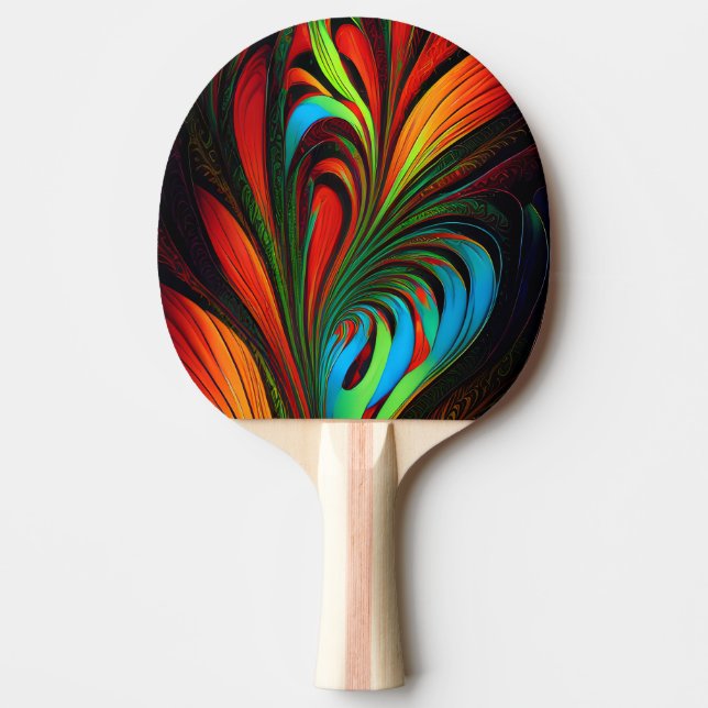 Colourful Fractal Flowers Ping Pong Paddle (Front)