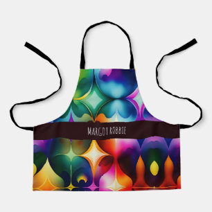 Colourful Fractal Flowers Rainbow Pattern Apron