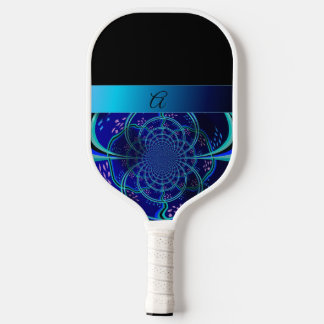 Colourful Fractal Monogram Pickleball Paddle