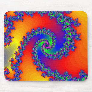Colourful Fractal Spiral: Mouse Pad