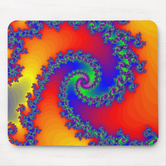 Colourful Fractal Spiral: Mouse Pad (Front)