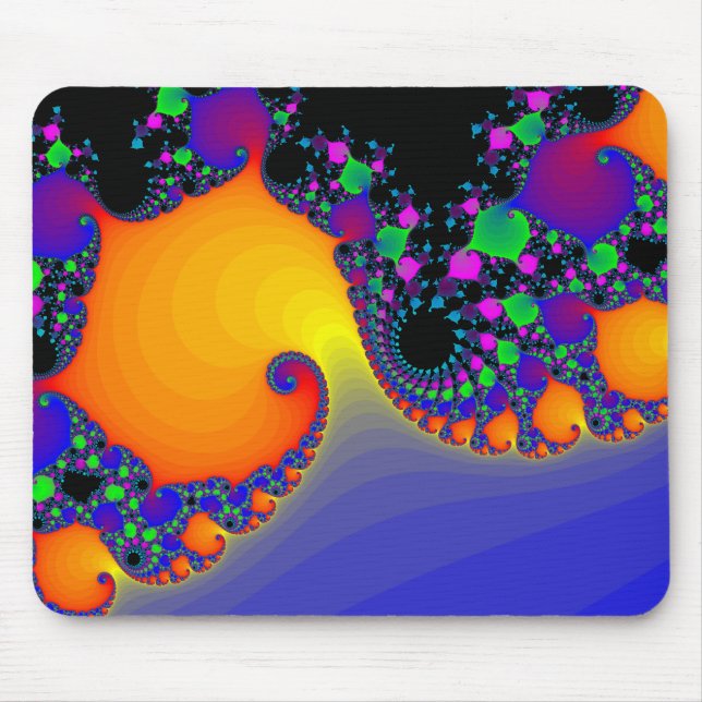 Colourful Fractal Spirals: Mouse Pad (Front)