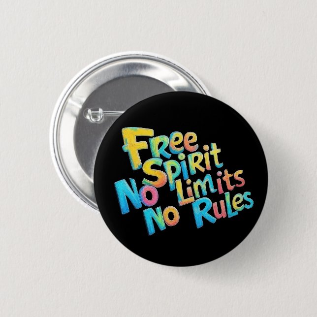 Colourful Free Spirit 2 Inch Round Button (Front & Back)