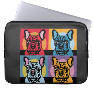 Colourful French Bulldog Pop Art Design for Dog Laptop Sleeve