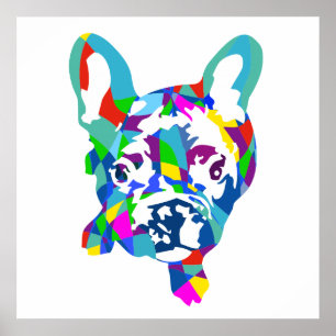 Colourful French Bulldog puppy Poster