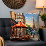 Colourful French Cafe Eiffel Tower Paris France Throw Pillow<br><div class="desc">Colourful French Cafe Eiffel Tower Paris France Throw Pillow Cushion features a colourful French cafe and architecture with the Eiffel Tower in the background. Created by Evco Studio www.zazzle.com/store/evcostudio</div>