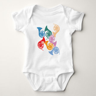 Colourful French Horns Baby Bodysuit
