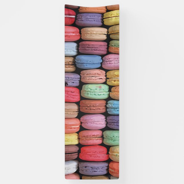 Colourful French Macaron Pattern Banner (Vertical)