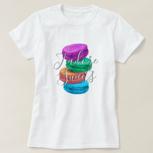 Colourful French macarons illustration t shirt