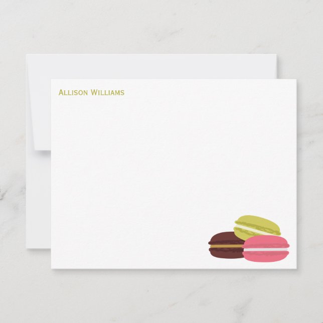 Colourful French Macarons Note Cards (Front)