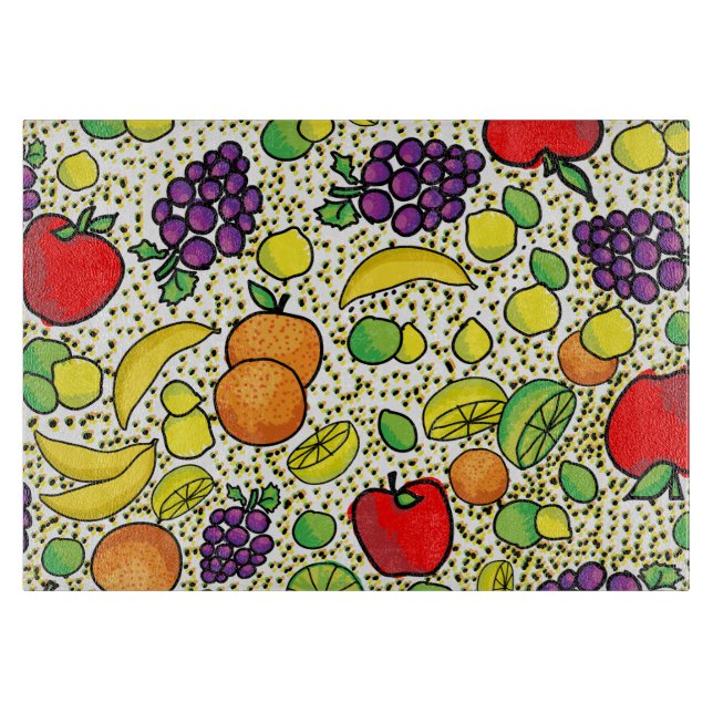 Colourful Fresh fruits  Kitchen Cutting Board (Front)