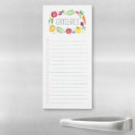 Colourful Fresh Watercolor Vegetables Grocery List Magnetic Notepad<br><div class="desc">Stay organized with this bright and colourful list featuring our hand-painted watercolor vegetables. Easily change the title of this list using the text template field provided.</div>