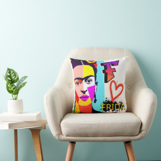 Colourful Frida POP ART Throw Pillow