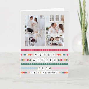 Colourful Friendship Bracelet Merry Wishes Cheerfu Holiday Card