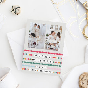 Colourful Friendship Bracelet Merry Wishes Cheerfu Holiday Card