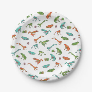 Colourful Frog pattern Paper Plate