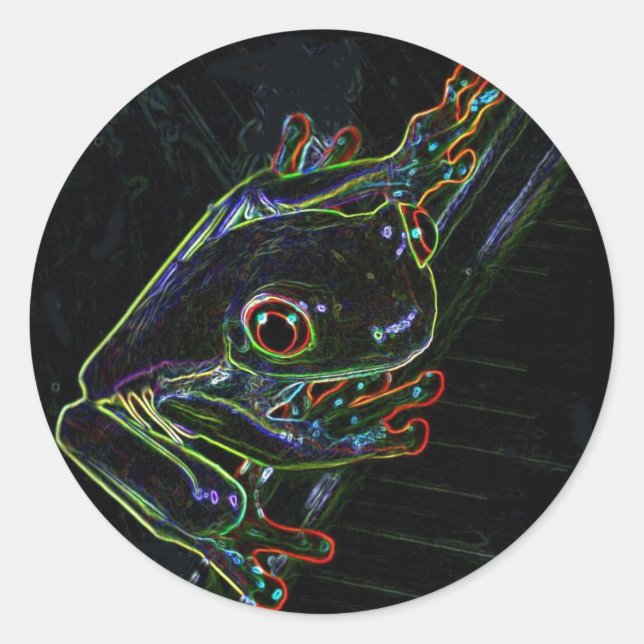Colourful Frog Sticker (Front)