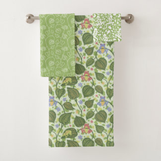 Colourful Frogs Bath Towel Set