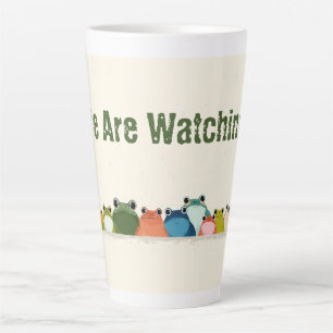 Colourful Frogs Line – Cute Minimal Animal Art Latte Mug