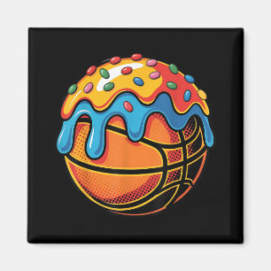 Colourful Frosted Basketball Dessert Style Artwork Magnet
