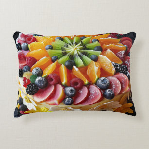 Colourful fruit cake accent pillow