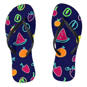 Colourful Fruit Fantasia Design Flip Flops