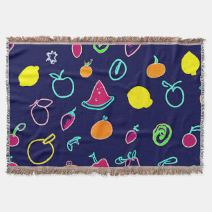 Colourful Fruit Fantasia Design Throw Blanket
