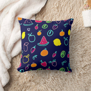 Colourful Fruit Fantasia Design Throw Pillow