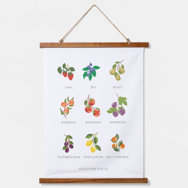 Colourful Fruit of the Spirit Wall Hanging Hanging Hanging Tapestry (Front)
