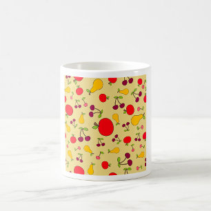 Colourful Fruit Pattern Apples Cherries and Pears  Coffee Mug