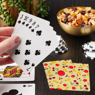 Colourful Fruit Pattern Apples Cherries and Pears  Playing Cards