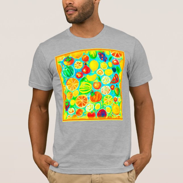 Colourful Fruit Pattern. Buy Now T-Shirt (Front)