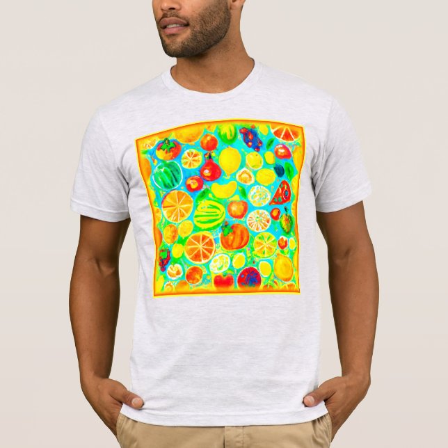Colourful Fruit Pattern. Buy Now T-Shirt (Front)