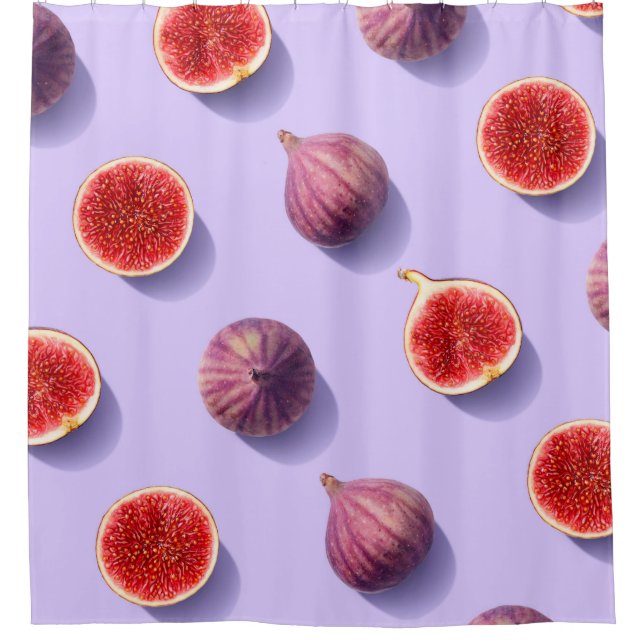 Colourful fruit pattern of fresh figs on purple pa (Front)
