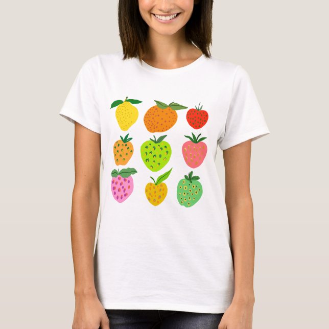 Colourful fruit pattern T-Shirt (Front)