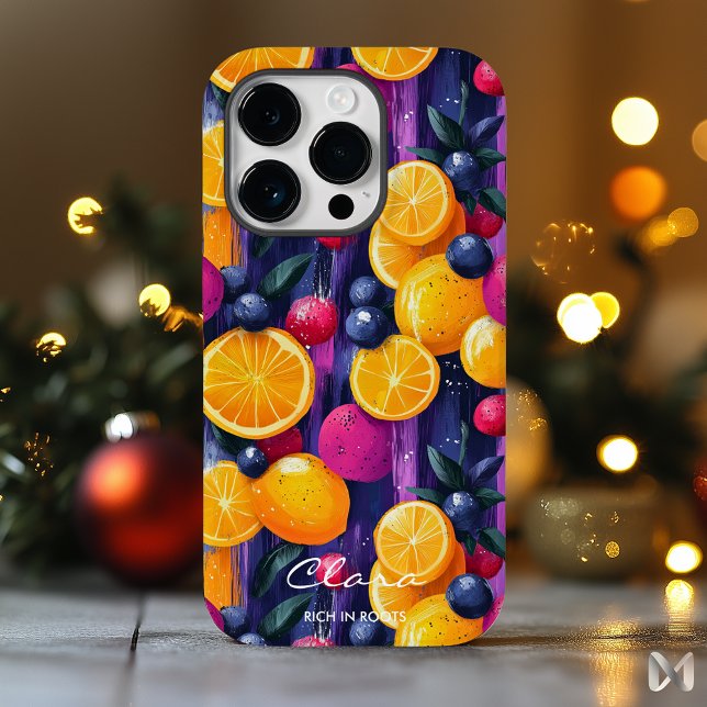 Colourful Fruit Pattern with Vibrant Citrus & Berr Case-Mate iPhone Case (Creator Uploaded)
