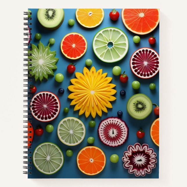 Colourful Fruit Pieces Notebook (Front)