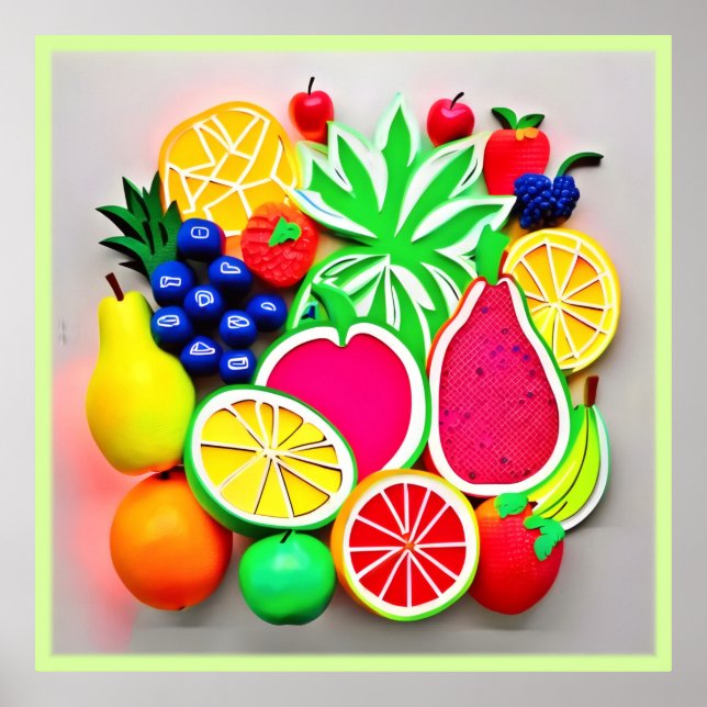Colourful Fruit Pop Art Poster (Front)