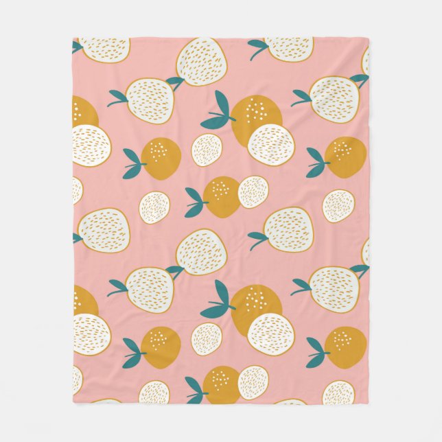 Colourful fruit, seamless background pattern. fleece blanket (Front)