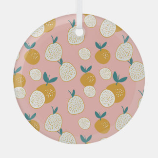 Colourful fruit, seamless background pattern. glass ornament