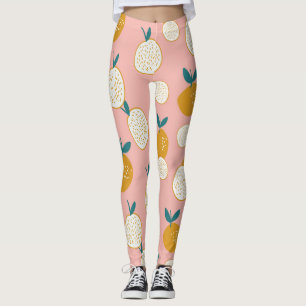 Colourful fruit, seamless background pattern. leggings