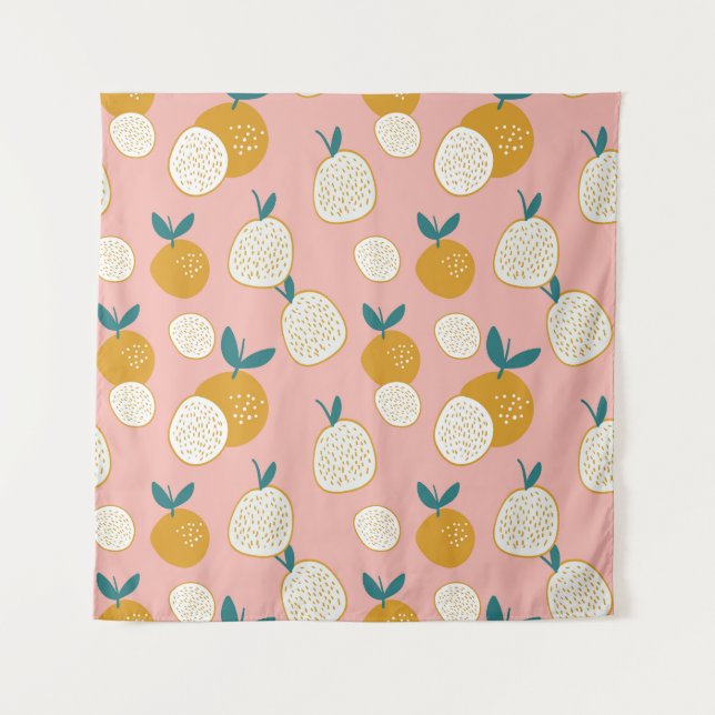 Colourful fruit, seamless background pattern. tapestry (Front)