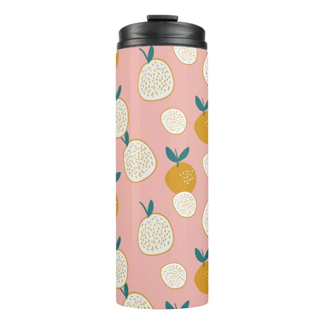 Colourful fruit, seamless background pattern. thermal tumbler (Front)