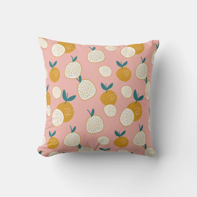 Colourful fruit, seamless background pattern. throw pillow (Front)