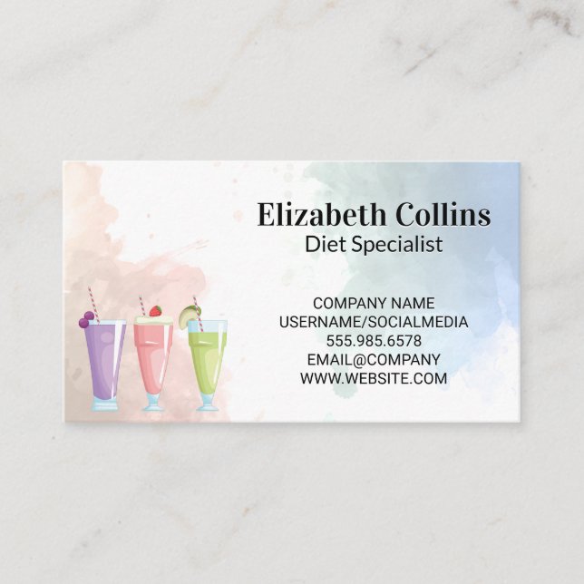 Colourful Fruit Smoothies Business Card (Front)