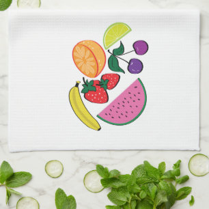 Colourful Fruit Summer, Cool, Fun Kitchen Towel