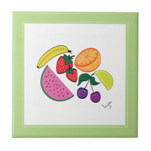 Colourful Fruit Summer, Cool, Fun Tile