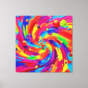 Colourful Fruit Vortex Canvas Print