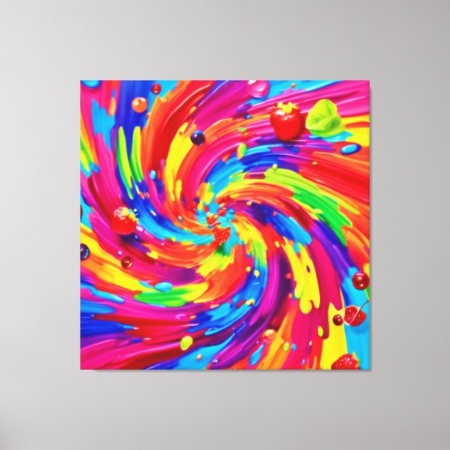 Colourful Fruit Vortex Canvas Print (Front)